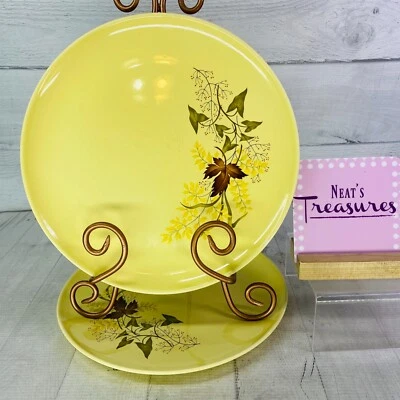 Juego de 2 platos de cena amarillos vintage Taylor Smith Taylor versátiles HOJA O' ORO Foto 1 de 4