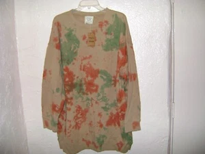 NWT WOMAN'S TAN RUST & GREEN TIE DYE OVERSIZED SWEATSHIRT by "STYLE RACK" sz "M" - Picture 1 of 2