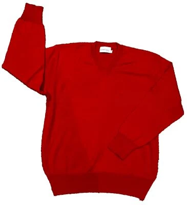 Exclusivo Suéter Pullover Wagner & Glass Rojo Cuello en V Mangas Largas S Lana Merino Foto 1 de 4