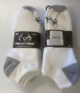 Neu, Realtree No-Show-Socken aus Baumwolle für Herren, groß, weiß, 12 Paar, hergestellt in den USA! - Bild 1 von 1