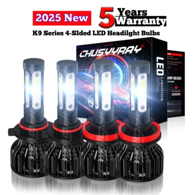 For Chevrolet Avalanche 2007-2013 4x 4-Sides LED Headlight High Low Beam Bulbs - Image 1 of 4
