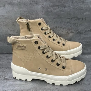 Blowfish Malibu Forever Women’s Ankle Boots Size UK 7 Tan Zip Lace Up - Picture 1 of 17
