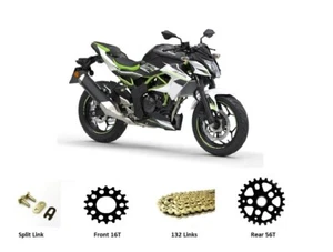 Kawasaki Z125 2019 - 2023 Set Catena e Pignone Oro Resistente - Foto 1 di 5