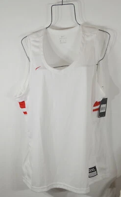 Nike Woman's Tank Basketball  3XL Sleeveless White Red NWT - Image 1 of 4