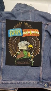 TOPPA VINTAGE BADGE PATCH BORN TO KILL AQUILA MILITARY TRONSEA 88 GIACCA PELLE - Foto 1 di 6