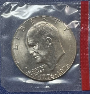 1976 D Eisenhower "Ike" Dollar Type 1 Uncirculated in Original Mint Cello - Picture 1 of 2