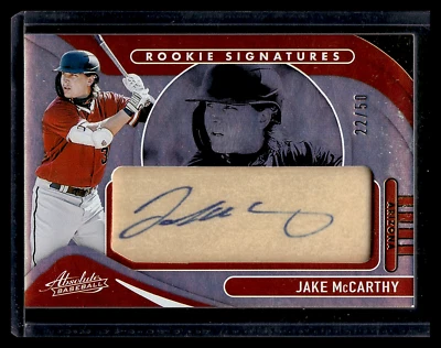 2022 ABSOLUTE ROOKIE WOOD SIGNATURES #131 JAKE MCCARTHY AUTOGRAPH #ED /50 - Image 1 of 3