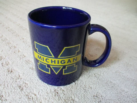 University Of Michigan Wolverines Dark Blue Block M  Coffee Cup Mug * Cover