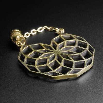 Semilla de la Vida Magnético Latón Enchufe Aros Aro Calibre Oreja Expansores - Imagen 1 de 2