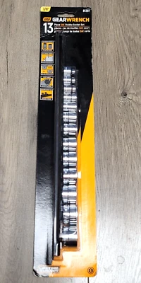 New Gearwrench 13pc 3/8" dr SAE Stubby Socket Set w/ Rail 1/4" to 1" #81397 - Image 1 of 3