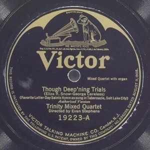 TRINITY MIXED QUARTET Though Deep'Ning Trials VICTOR 19223 EX- 78 10" 1925 - Picture 1 of 4