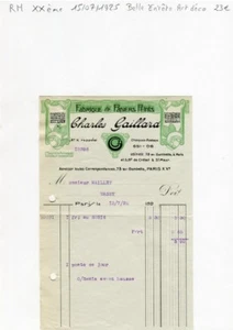 Paris XX ème 73 Avenue Gambetta - Belle Entête Art Déco Papiers Peints de 1925 - Picture 1 of 1