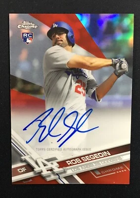 Rob Segedin 2017 Topps Chrome Rookie Auto Red 5/5 EBAY 1/1 LOS ANGELES DODGERS - Image 1 of 2