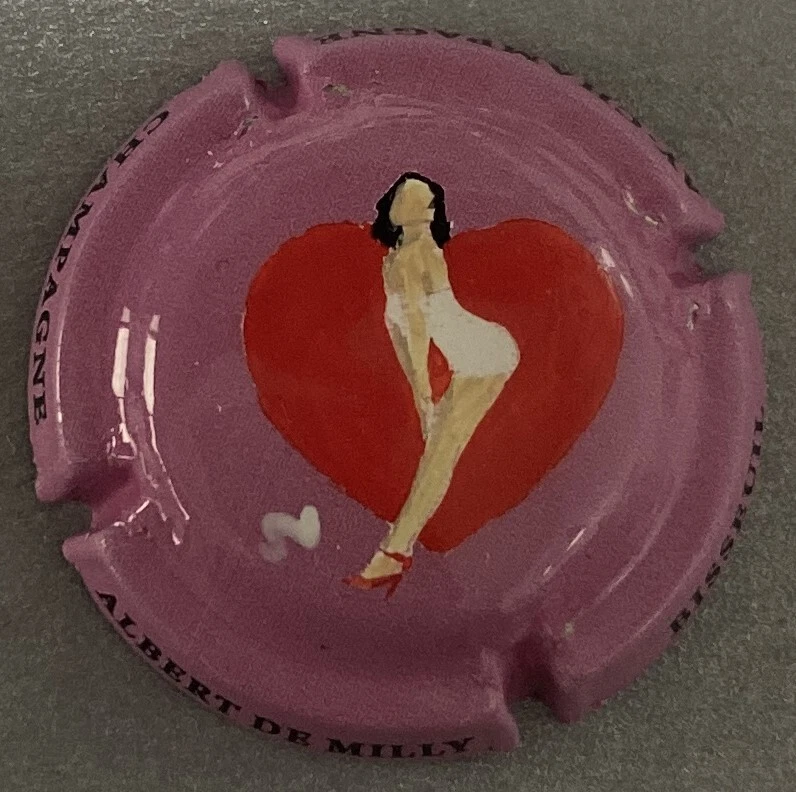 1 Capsule de champagne Peinte à La Main ALBERT DE MILLY, PIN UP - Photo 1/1