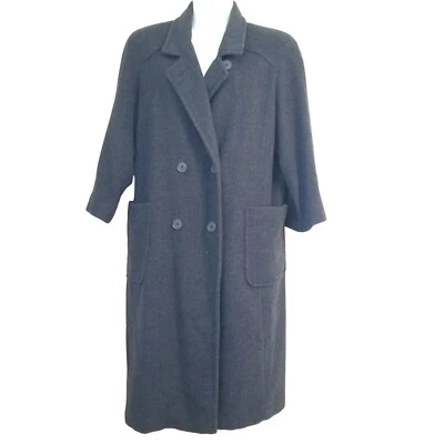 Gabardina Forecaster Boston 15 16 gris carbón vintage de lana de doble botonadura Foto 1 de 4