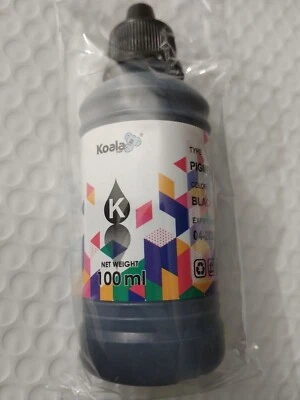 100 ML Koala Refill Black PIGMENT  Ink for OFFICE JET PRO HP 8715 Printers - Image 1 of 4
