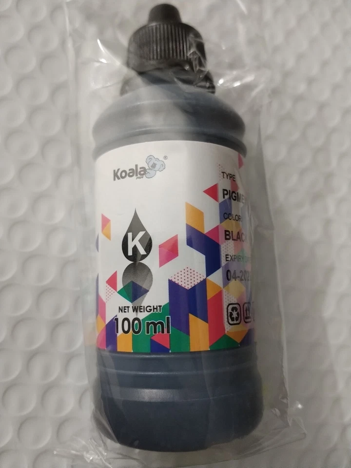 100 ML Koala Refill Black PIGMENT  Ink for OFFICE JET PRO HP 8715 Printers - Image 1 of 4