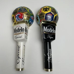 Modelo World Cup Dual Beer Tap Handle Set Especial and Negra Football Soccer - Picture 1 of 20