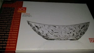 NEW RCR Home & Table Laurus Crystal Oval Bowl Centerpiece Made in Italy - Picture 1 of 3