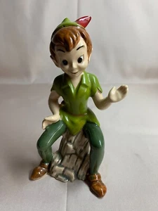 Walt Disney Productions Peter Pan 5" Keramikfigur Japan sitzend auf Baumstamm - Bild 1 von 13
