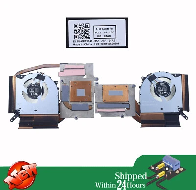 Laptop CPU Heat sink Fan for Lenovo Legion 5 Pro 16IAH7 5H40S20502 5H40S20501 - Image 1 of 2