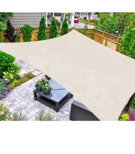 ASTEROUTDOOR Sun Shade Sail Rectangle 6' x 10' UV Block Canopy for Patio Cream  - Picture 1 of 4
