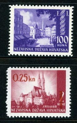 Sellos Croacia, Scott # 52 y 53 como nuevos, 52 NH, 53 VLH Foto 1 de 2