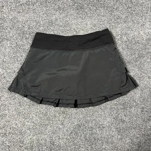 Ivivva Skirt Girls 7 Black Pleated Ruffle Athletic Activewear Built-in Shorts - Picture 1 of 6