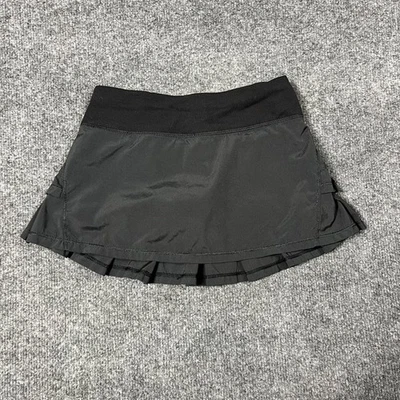 Ivivva Falda Niñas 7 Negro Plisado Volantes Ropa Activa Atlética Pantalones Cortos Incorporados Foto 1 de 4