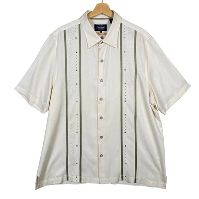 Camisa Nat Nast Para Hombre L Mezcla Seda Bordada Rayas Bolos Soprano Cubano Foto 1 de 4