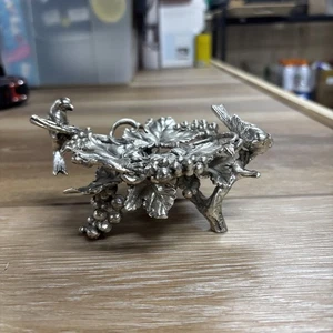 Vintage Arthur Court Traube & Weinrebe Stumpenkerzenhalter Vögel Trauben Blätter - Bild 1 von 7