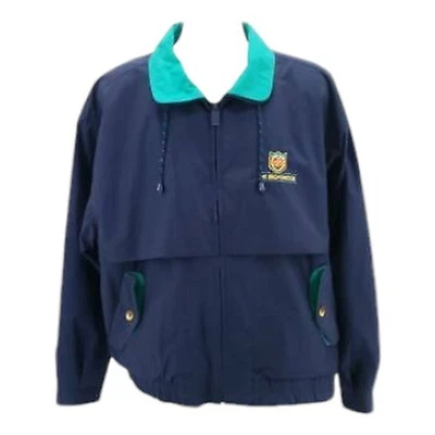 Jaqueta corta-vento masculina Cross Creek bolsos aba azul colarinho ventilado EUA GG - Imagem 1 de 4