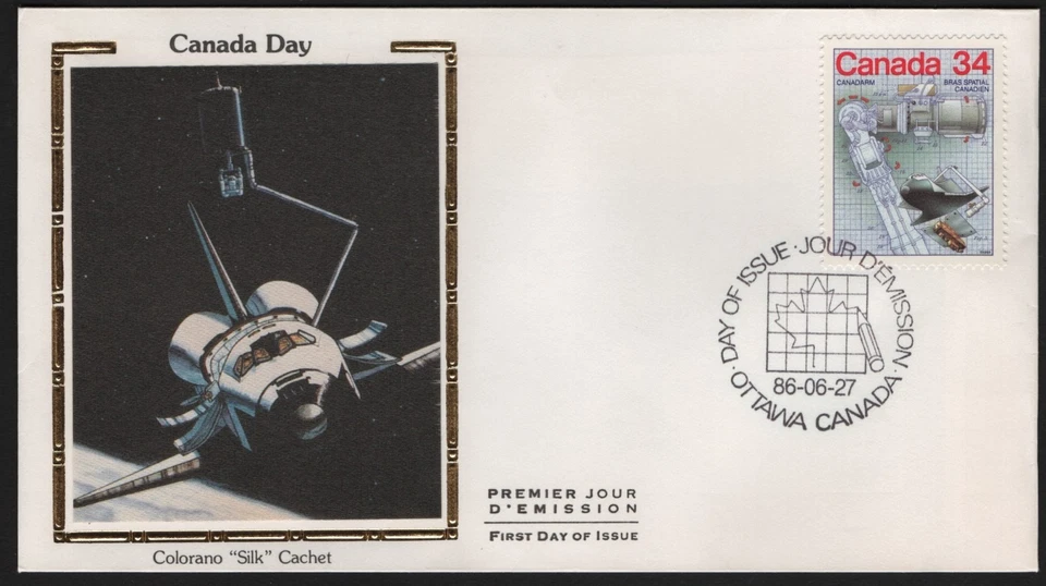Can 1100 - 1986 34c Canada Day Science & Tech 1 - FDC on Colorano Silk Cachet - Image 1 of 1