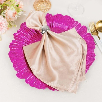 24 Platos Cargador Texturizados Redondos FUCSIA 13" Boda Cena Decoraciones Hogar Foto 1 de 4