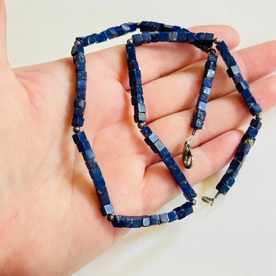 Лазурит синий ожерелье VtG подлинный бисер квадратный натуральный камень бисер 18» - Изображение 1 из 4