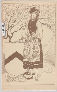 Postal Franchigia Regio Ejército Italiano Udine Chica En Traje MF126125 - Picture 1 of 2