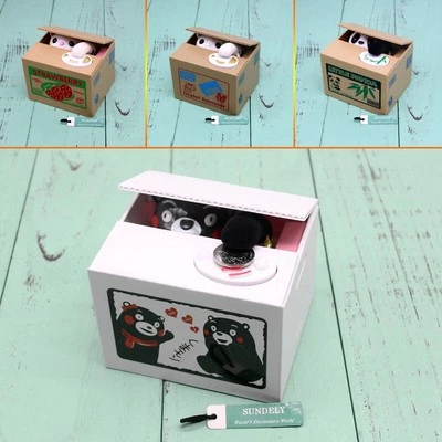 Creative Stealing Coin Money LITTLE Panda Cat Piggy Bank Storage Saving Box Gift - Image 1 of 4