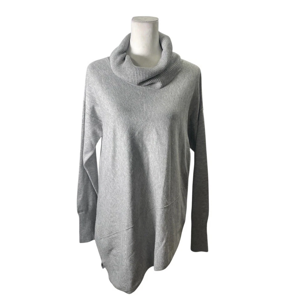 Suéter Verve Ami Para Mujer Grande Gris Jaspeado Tejido Manga Larga Capucha Cuello Pullover Foto 1 de 4