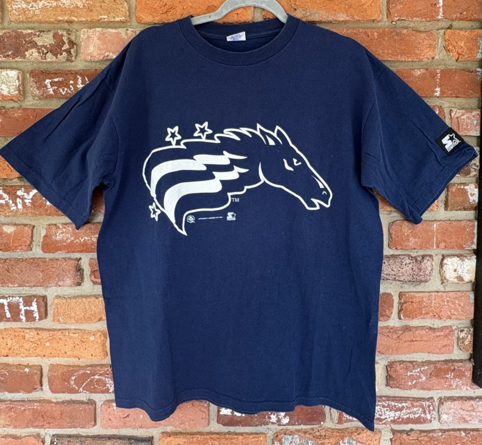 Vintage 1994 CFL Baltimore Colts Stallions Men's Blue Starter T Shirt USA Size L - Image 1 of 4