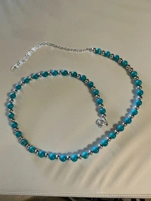 COLLAR CAROLYN POLLACK SUROESTE TURQUESA Y PLATA CUENTAS, 16” + EXTENSOR S16 Foto 1 de 2