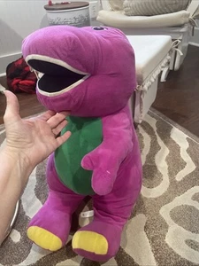 Vintage Barney Playskool Talking Plush Dinosaur Tested WORKS 28” - Picture 1 of 10