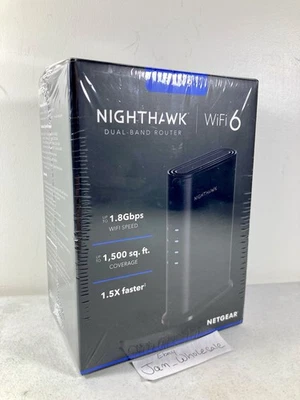 NETGEAR Nighthawk AX1800 WiFi 6 Dual-Band Router 1.8Gbps RAX9-100PAS NEW SEALED! - Image 1 of 4