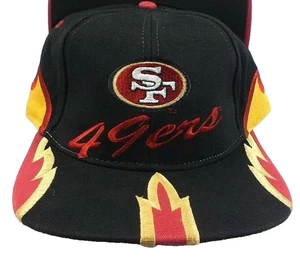 San Francisco 49ers Vintage 90s Drew Pearson Jagged Edge Flames Snapback Hat NWT - Picture 1 of 4
