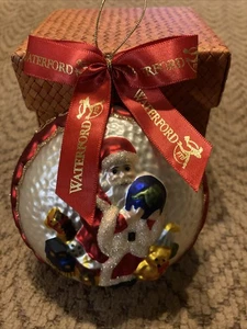 Waterford Glass Christmas Ornament Santa Claus w/ Globe and Toys approx. 4" EUC - Picture 1 of 5