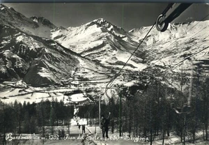 Bardonecchia Pian del Sole Chairlift Seggovia Italy 1953 Real Photo Postcard - Picture 1 of 2