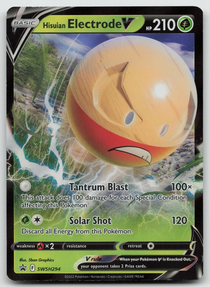 Hisuian Electrode V Promo Holo SWSH: Sword & Shield Promo Cards SWSH294 NM - Image 1 of 2