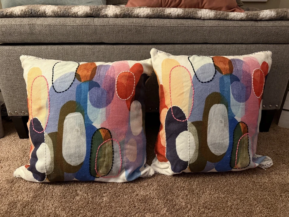 🔥Antropolgia - Abstracto (juego de 2) Almohadas 16x16 de Claire Desjardins  Foto 1 de 4