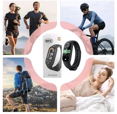 M8 Smart Watch Bracelet Wristband Blood Pressure Sports Heart Rate Tracker Band - Image 1 of 4