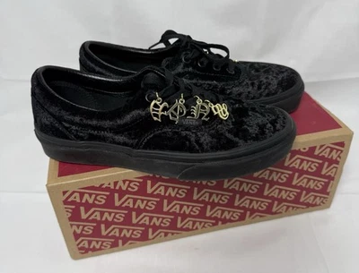 Zapatos de skate VANS Era negros de terciopelo dorado con dijes para hombre 5 mujeres 6,5 bajos Foto 1 de 4