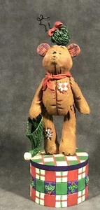 Jim Shore Christmas Max Bear - Give A Kiss When Mistletoe Hangs Trinket Box 1997 - Picture 1 of 5